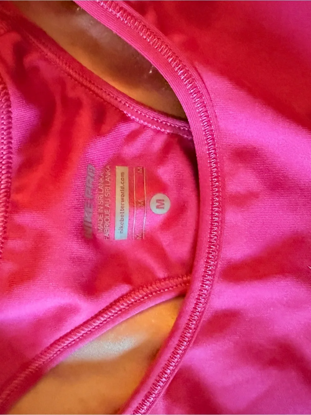 Nike Pink Dri-FIT Sports Bra with White Swoosh